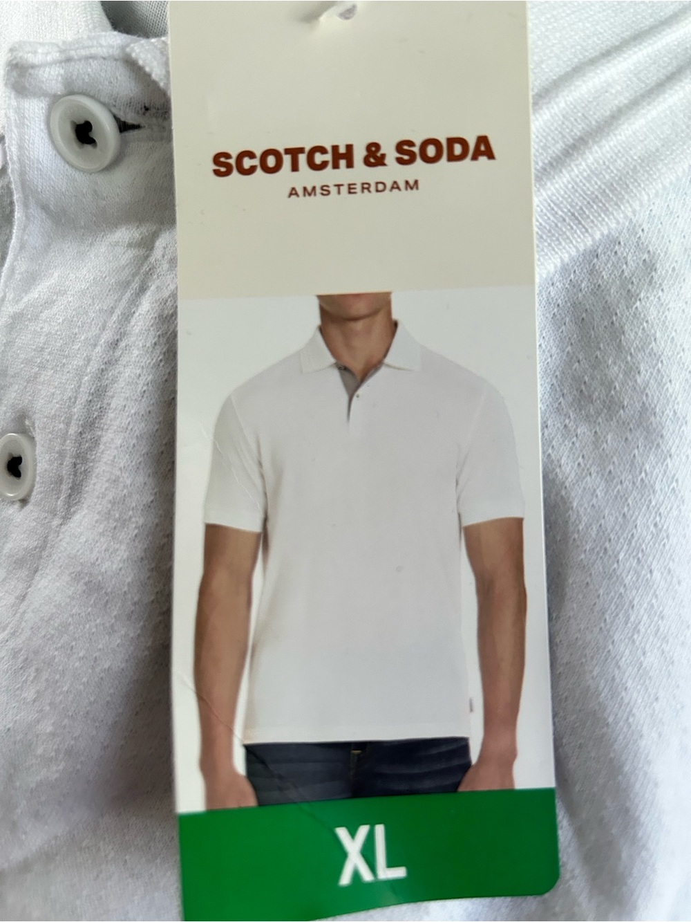 Scotch & Soda Amsterdam Men’s Short Sleeve Polo Shirt White XL NWT